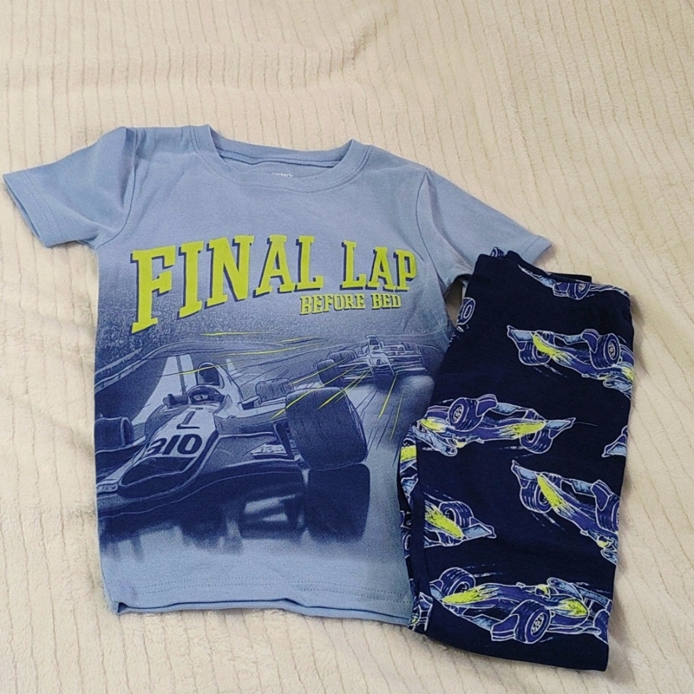 Carter's boys racing car pajamas set size 7/7A